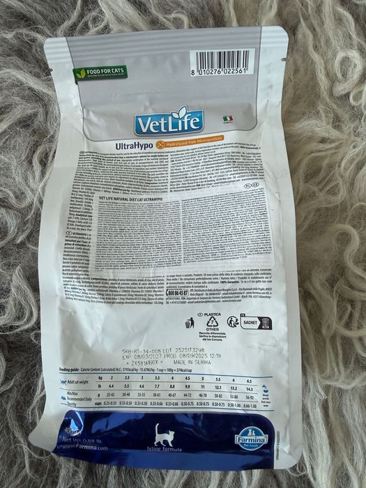 Farmina VetLife ultra hypo dla kota 400 g