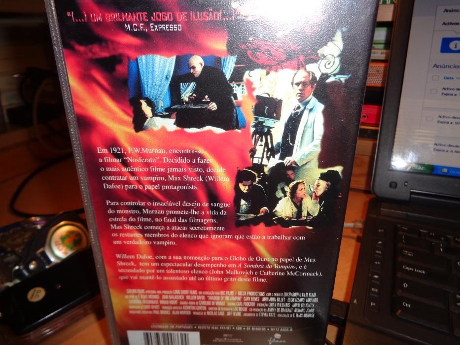 Filme VHS A Sombra do Vampiro bom para ajudar a adormecer uh,uh,uh,
