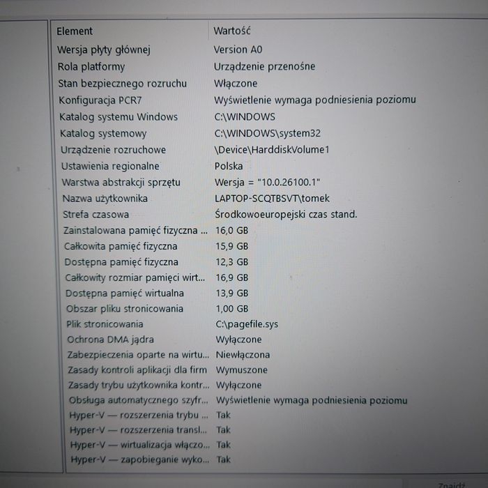 Toshiba (Dynabook) i7 / 16GB RAM /SSD 256 / Win 11 Pro