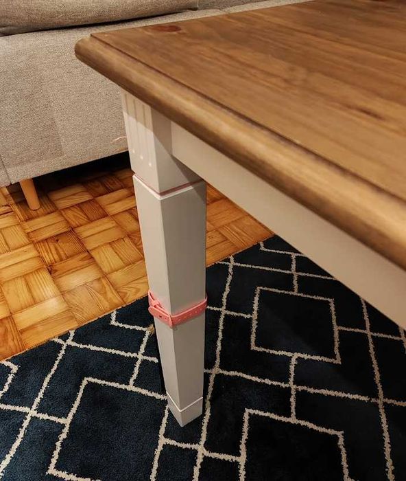 Mesa Jantar 85x180 branco e Castanha
