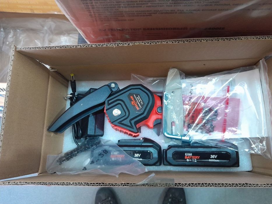 Пила Аккумуляторная WorthAir Цепная 38В 6Ач Недорого Пилка Новая