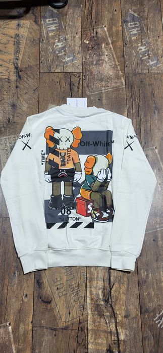 Off white biała bluza męska młodzieżowa bawełna premium porządna S