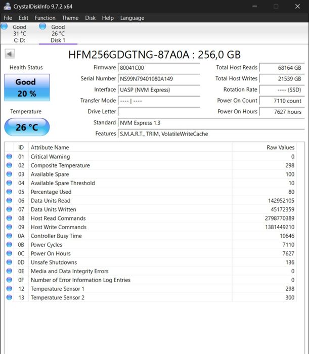 SSD nvme 256GB и HDD 1tb 2.5