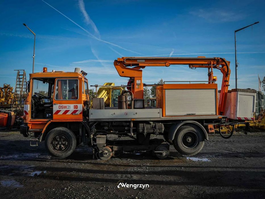 MAN MAN 14.170F Podnośnik koszowy - pojazd dwudrogowy do obsługi sieci trakcyjnej