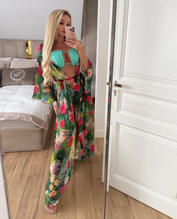 Kolorowa narzutka sukienka plażowa pareo plażowe Natisslove