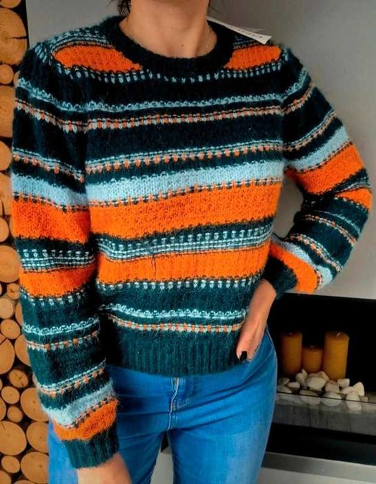 Sweterek w paski Vintage r. M