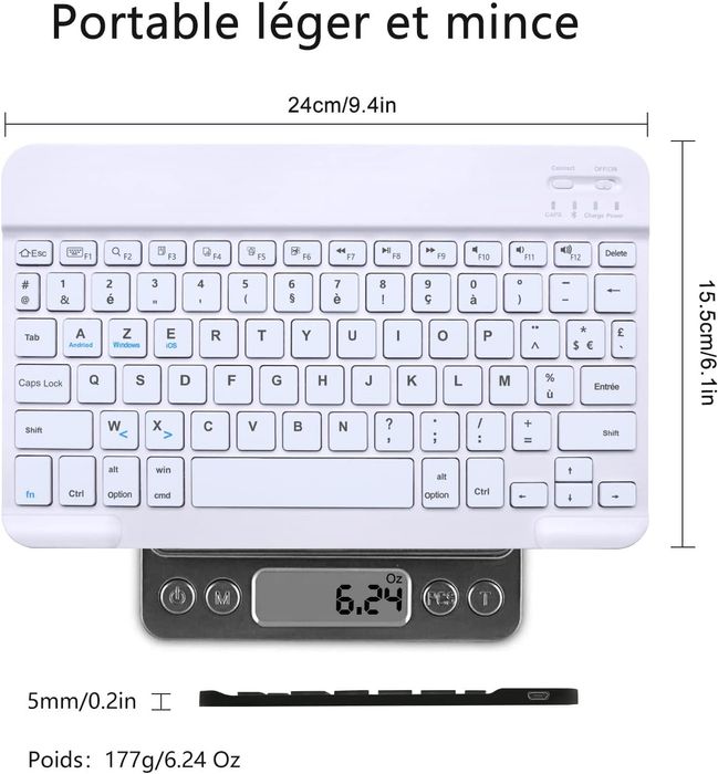 Klawiatura bezprzewodowa Bluetooth SENGBIRCH [AZERTY francuski]