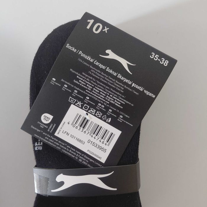 Slazenger Skarpetki stopki damskie czarne 10 par 35-38