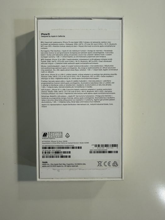iPhone 15 256 GB Blue | 87% baterii | Oryginalne pudełko + kabel USB-C