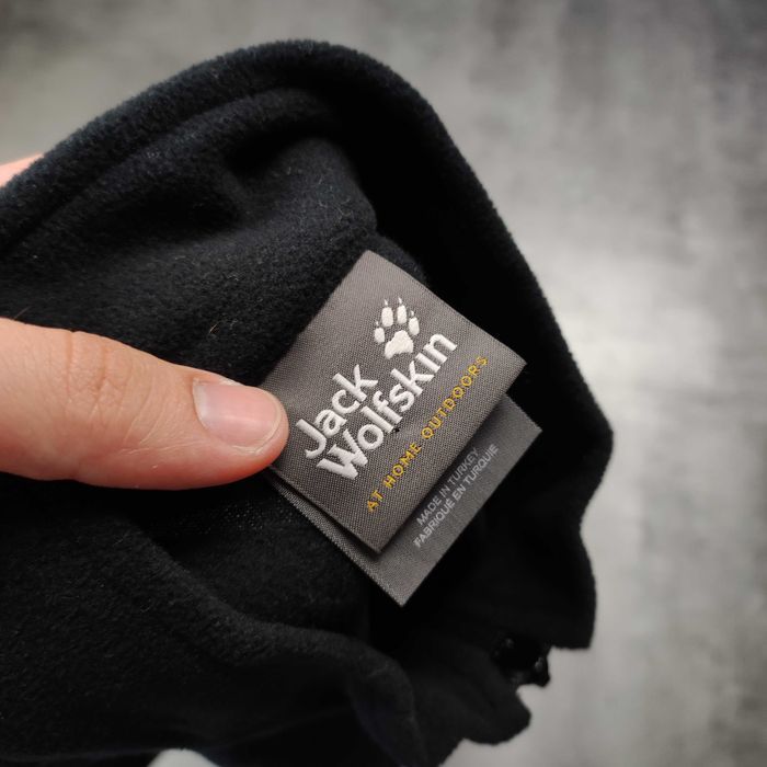 MĘSKA Bluza Rozpinana Termiczna Lekka Polar Czarna Jack Wolfskin Haft