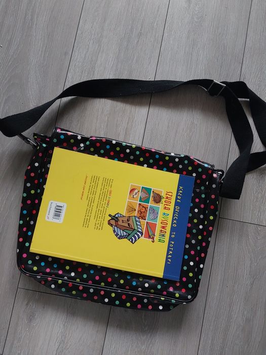 Nowa torba teczka Paperchase czarna w grochy kropki duża.