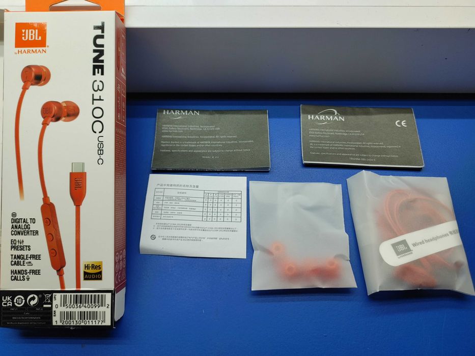 Оригінальні дротові навушники JBL Tune 310C USB-C