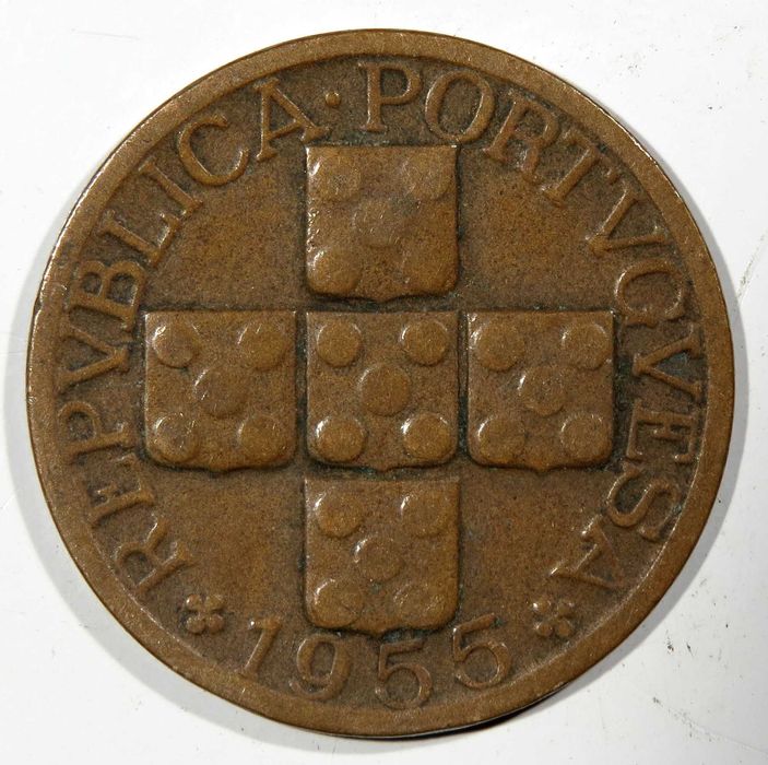 Moeda Republica Portuguesa - XX Centavos 1955 MBC Dificil