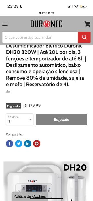 Desumidificador Elétrico Duronic