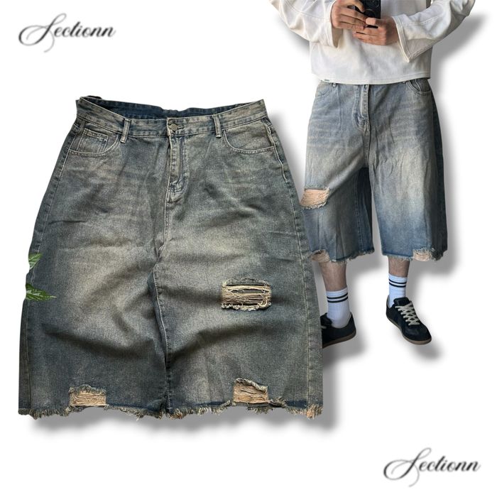 Baggy jeans jorts shorts y2k sk8 flared широкі оверсайз racer jaded london balenci bootcut zara washed сині довгі джинсові шорти реп беггі багги