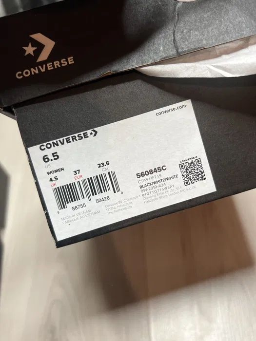 37 Converse All Star Chuck Taylor Lift black czarne na platformie