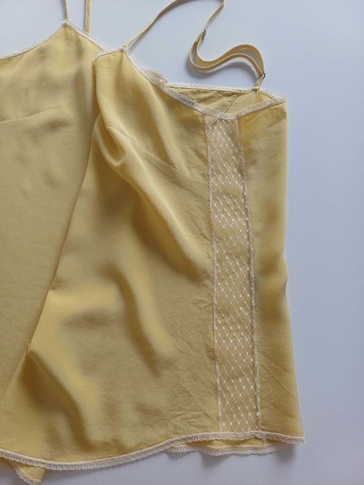 Jedwabna kremowa koszulka nocna / top rozm. M Animale