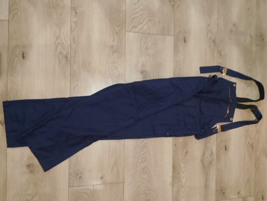 Ogrodniczki granatowe grubego materiału