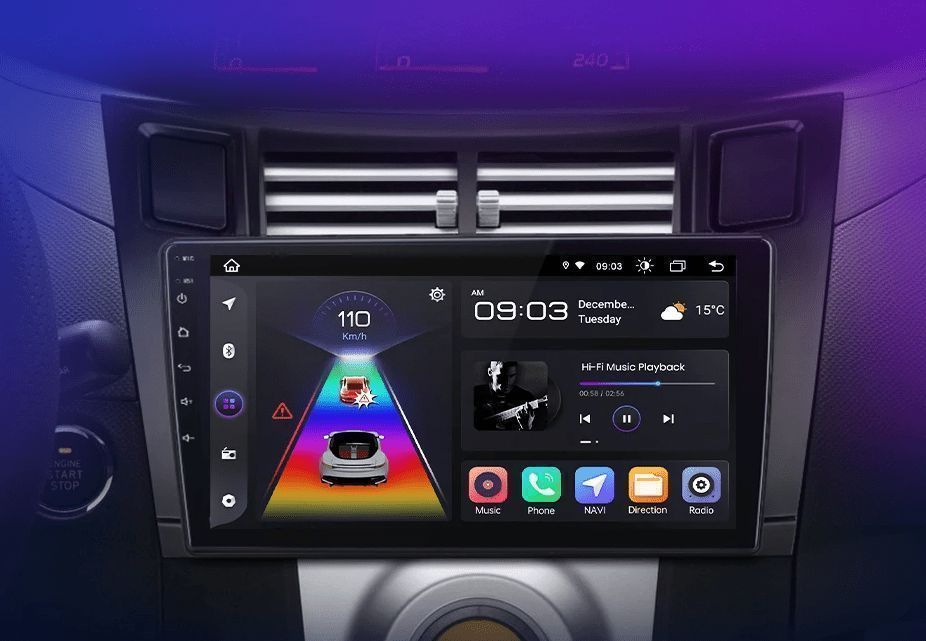 Radio 9" 2DIN Android Auto CarPlay Navi Toyota Yaris 2005–2012 PL