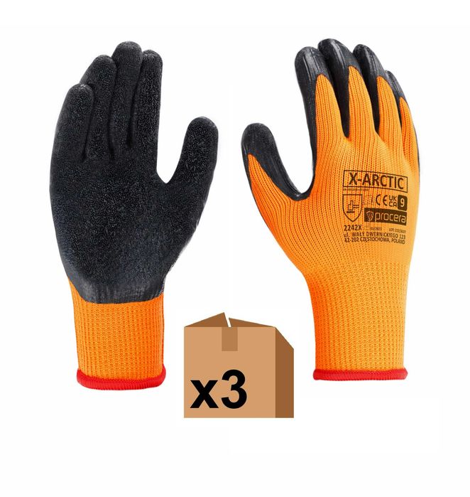 Rękawiczki Robocze Zimowe Ocieplane - 3 PARY- Rozm 9 (L)