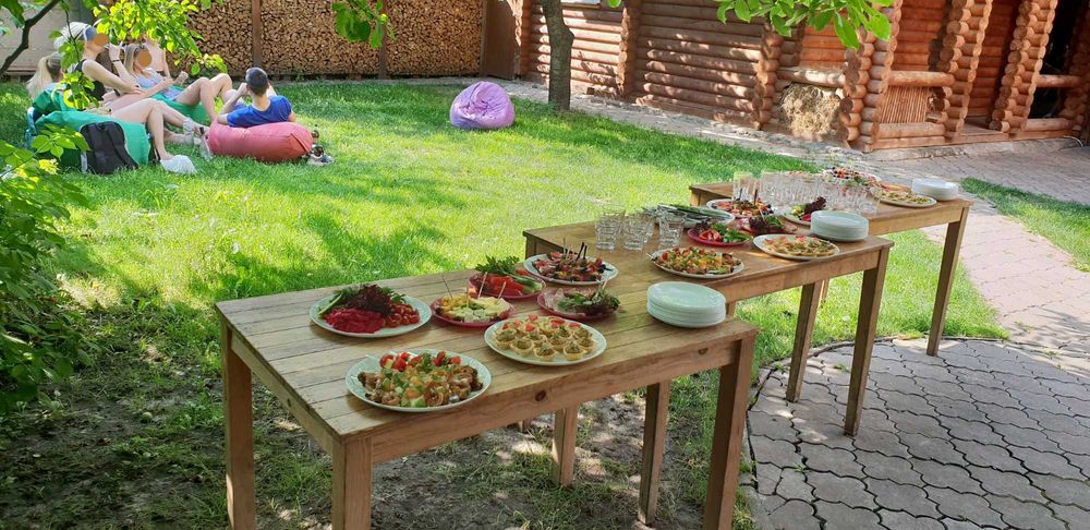 Зруб з Карпат. ЕКО дворик, бесідка, банька, чан, озерце, генератор