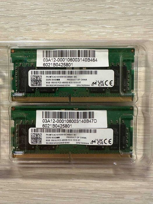 OЗУ ram оперативная память SODIM DDR5 2x8 16gb 4800 MHz