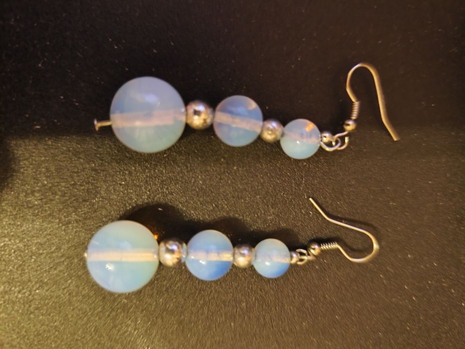 Сережки, браслет, буси місячний камінь