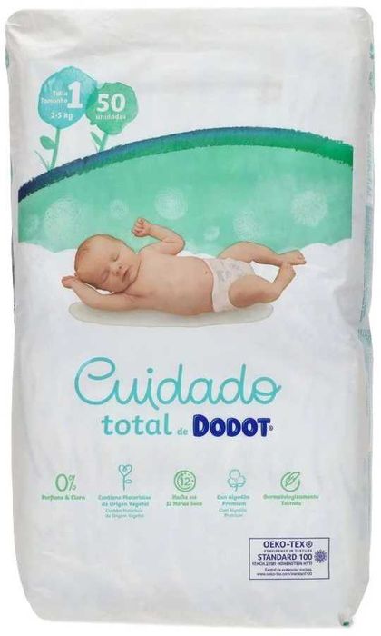 Fraldas DODOT Cuidado Total TAM 1 e TAM 2 e TAM 3