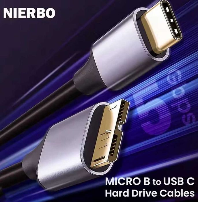 Kabel USB 3.0 (męski) do Micro-B (męski) SuperSpeed odczyt dysków 1m