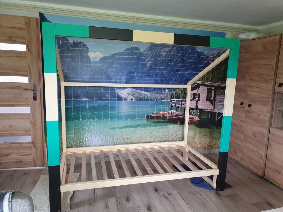 łóżko  domek drewniane