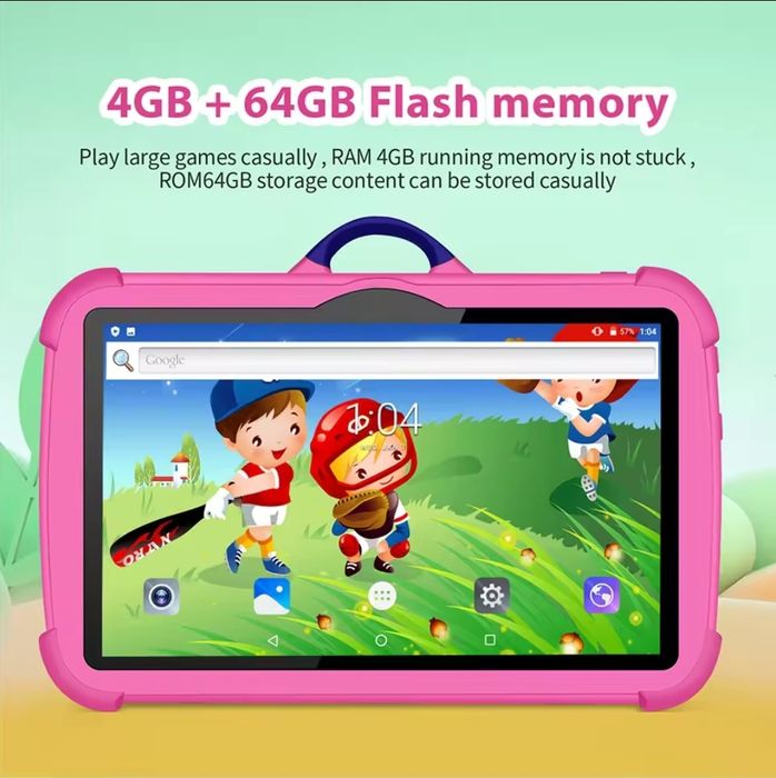 Дитячий планшет Android 13, Q Kids Tablets 4/64gb,4000 мАг,7-дюймовий