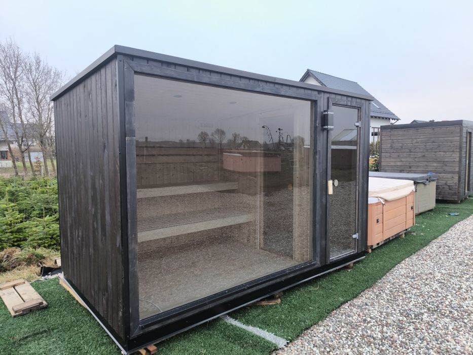 Sauna z przedsionkiem i oanoramą