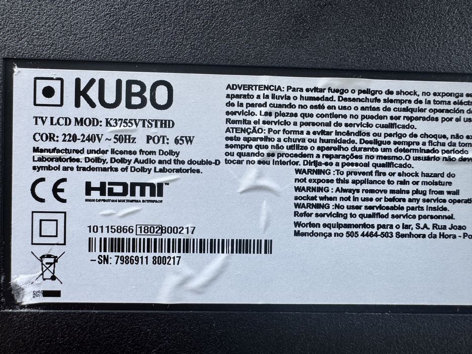 Placas tv Kubo K3755VTSTHD