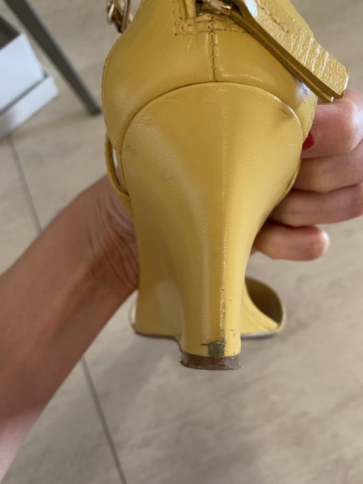 Żółte buty na koturnach koturny sandały Nine West 39