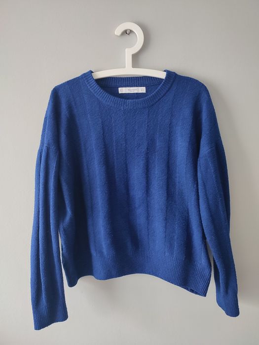 Sweter Mango niebieski kobaltowy XL XXL