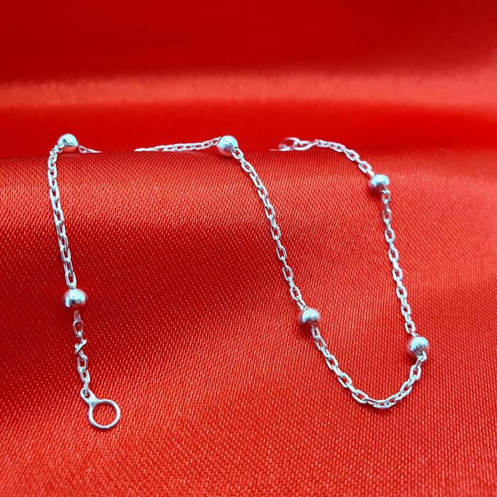 Bransoletka srebrna pr.925 ankier z kulkami 17cm