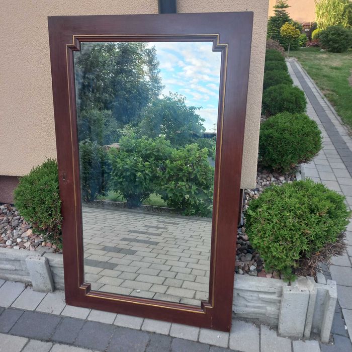 Lustro Przedwojenne w drewnianej ramie Antyk