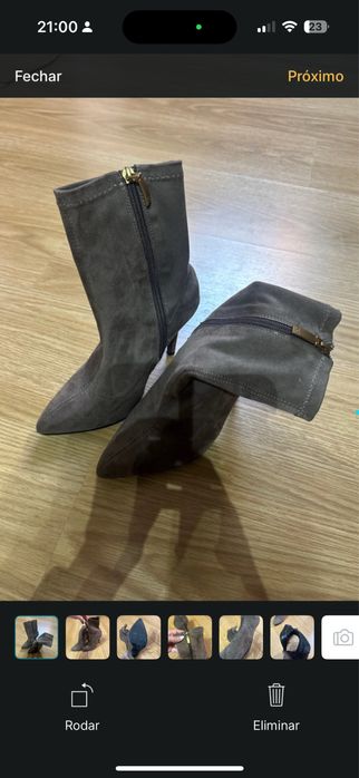 Botas salta alto em camurca