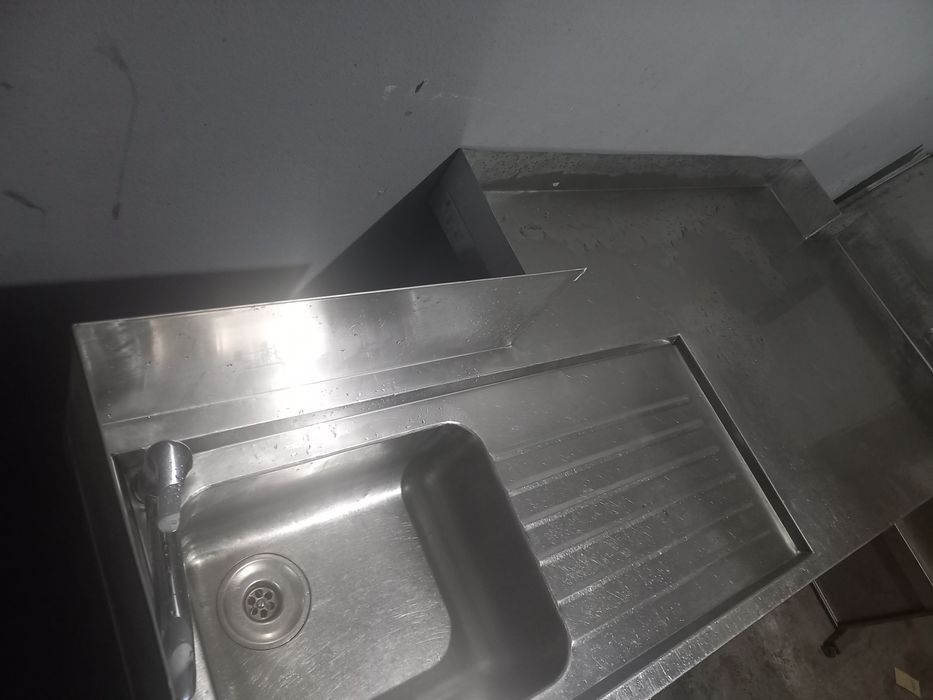 Bancada inox com cuba