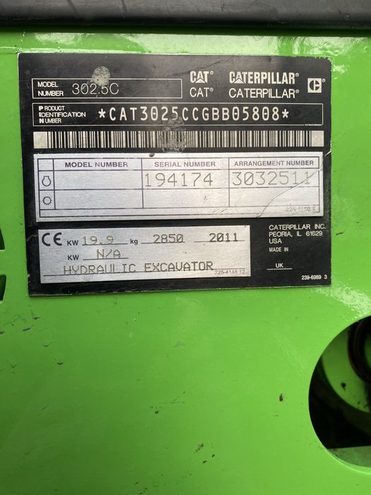 Міні екскаватор Caterpillar 302.5 c . 2011 рік