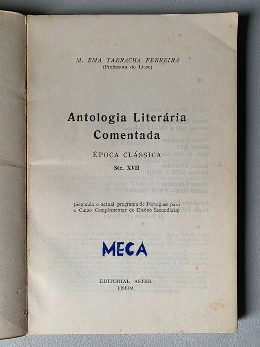 Antologia Literária Comentada: Época Clássica