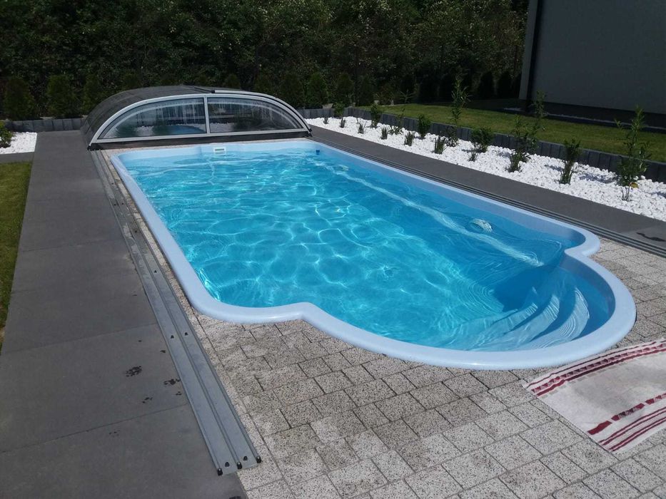 Basen Ogrodowy + FILTRACJA 7,10x3,10x1,55m Poliestrowy , Laminat