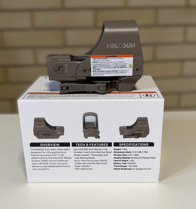 Прицел HOLOSUN HS510C Цвет Койот Новый из США Коллиматор