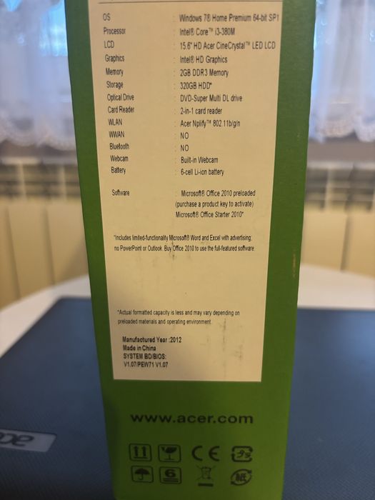 Laptop Acer Aspire 5733