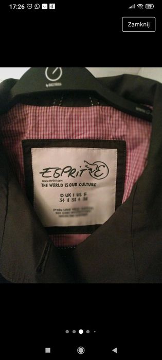 Płaszczyk wiosna jesień Esprit rozm S