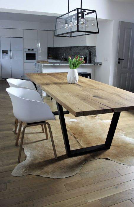 Stół dębowy rozkładany szufladowo dąb lakierowany stolarz 250cm