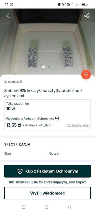 Srebrne kolczyki sztyfty 925 zestaw