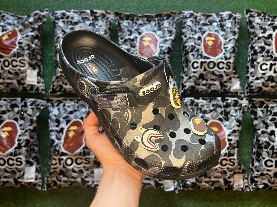 ‼️ Акція ‼️ Crocs Bape бейп крокси | тапки крокс на лето бейп