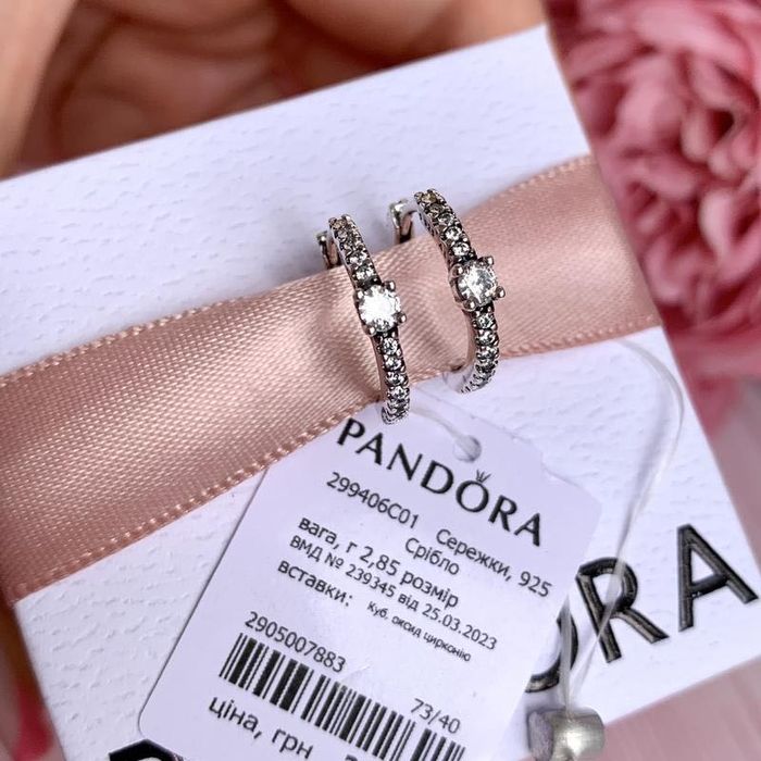 Сережки пандора оригінал, сережки Конго пандора, кульчики пандора