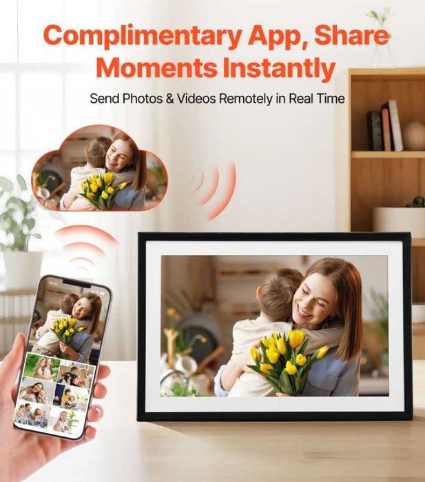Moldura Digital 260x180 mm 10" | Tela IPS Touch 32 GB Wi-Fi